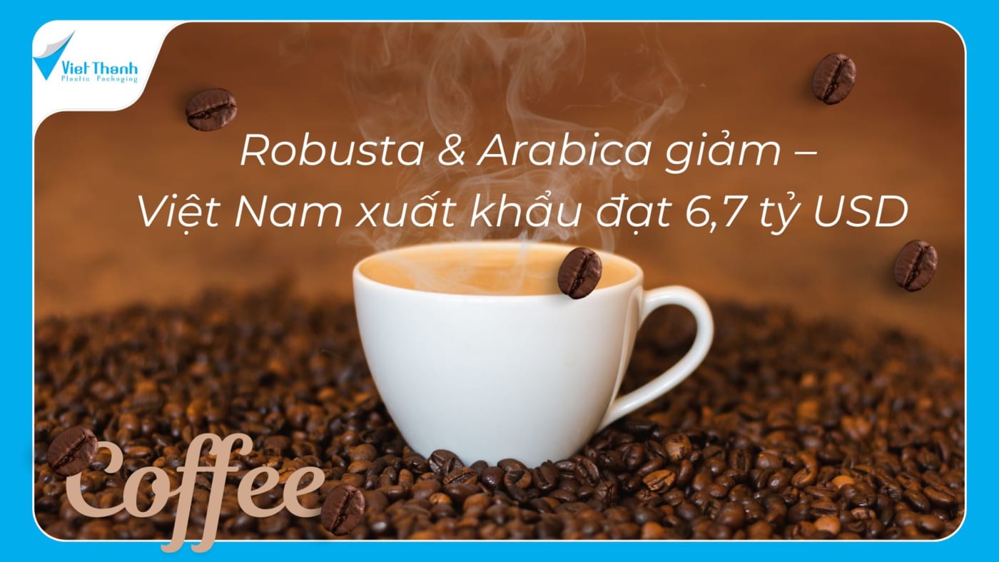 Cà phê Robusta & Arabica giảm – Việt Nam xuất khẩu đạt 6,7 tỷ USD